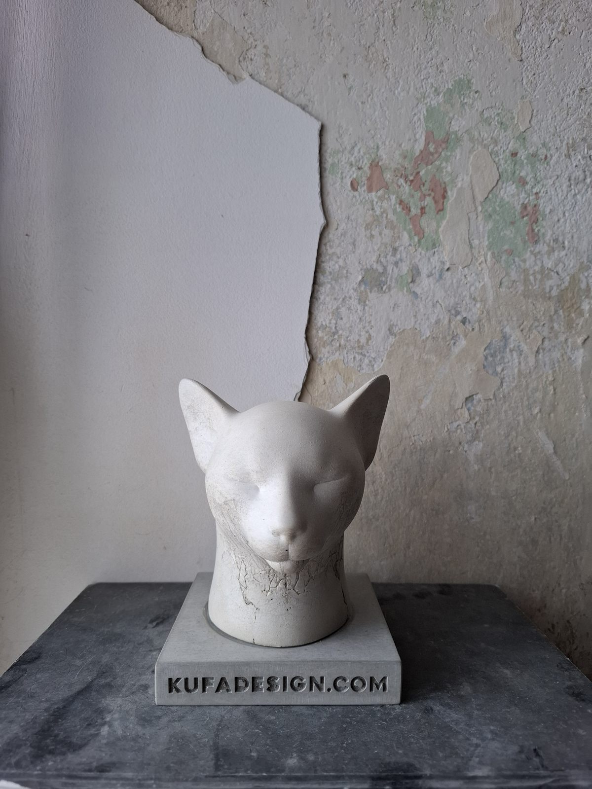 Concrete Cat with Collar